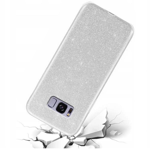 Glitter-cover til Samsung Galaxy S8, sølv