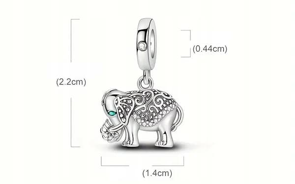 Pärlhänge Silver S925 Indisk elefant Lyckoblommig prydnad