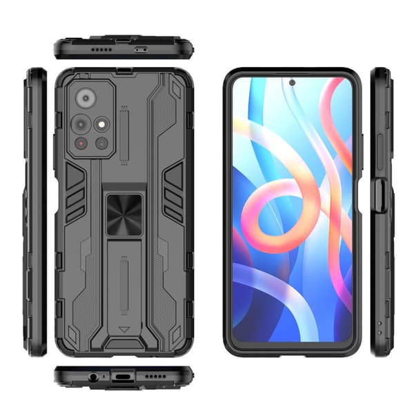 Etui til Xiaomi Poco M4 Pro 5G / Redmi Note 11S 5G, Militær støtteben, sort
