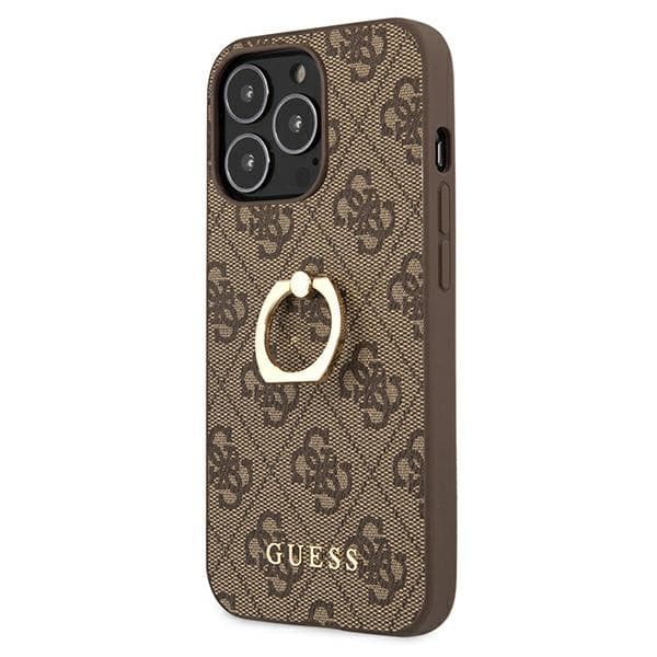 Guess 4G cover med ringholder til iPhone 13 Pro / 13, brun