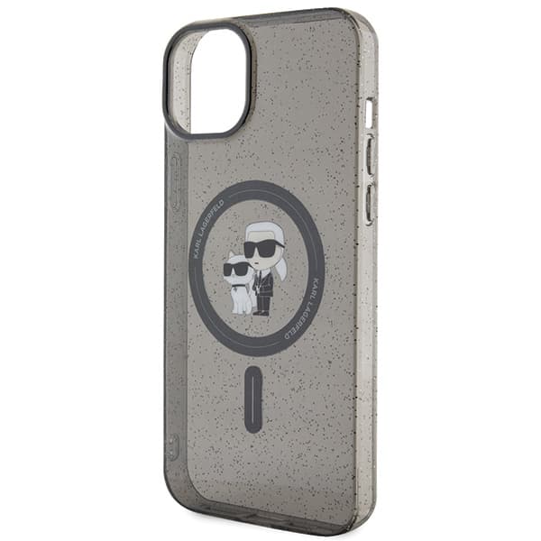 Karl Lagerfeld Karl&Choupette Glitter MagSafe-etui til iPhone 15 Plus, sort