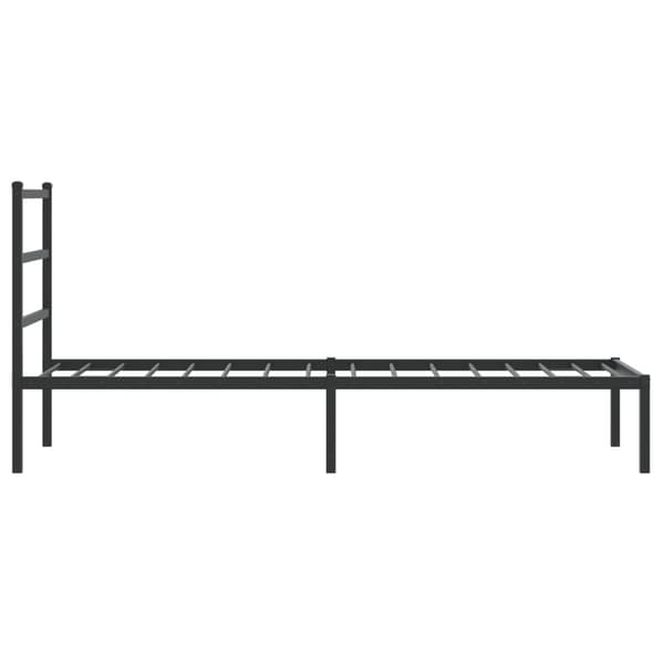 vidaXL metalsengestel med hovedgærde sort 75x190 cm