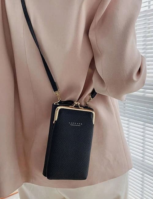 Mini clutch skuldertaske til kvinder, sort Baellerry