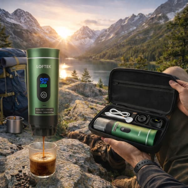 Turistpressmaskin för kapslar och malet kaffe 3 i 1 80 ml