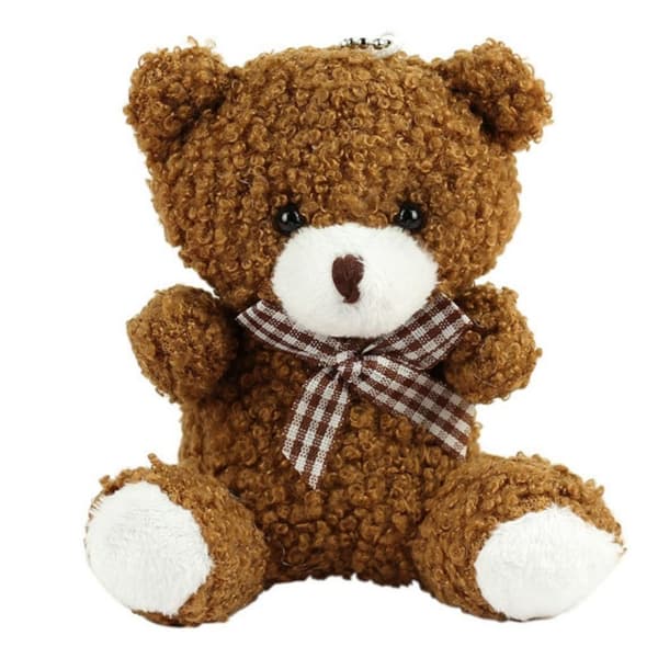 Brun bamse nøglering 8 cm