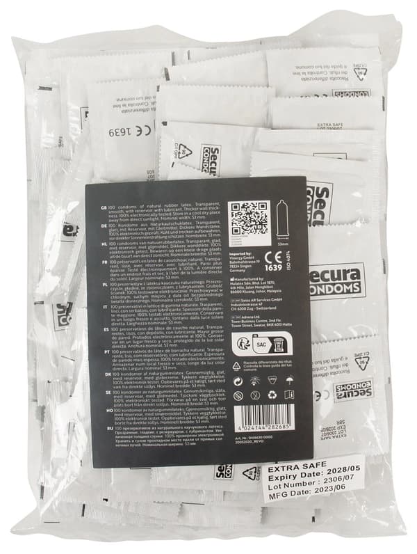 Secura Extra Safe 100 st - extra tjocka, luktfria kondomer