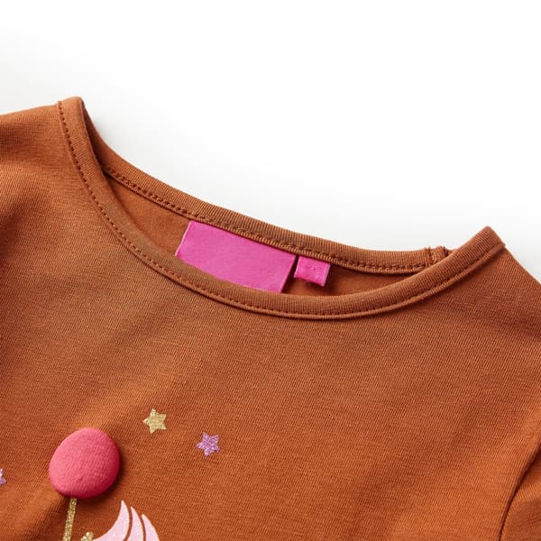 Børne langærmet T-shirt, cognac, 92