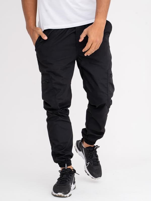 Sorte Jigga Wear Stribede Ripstop Cargo Joggerbukser XXL