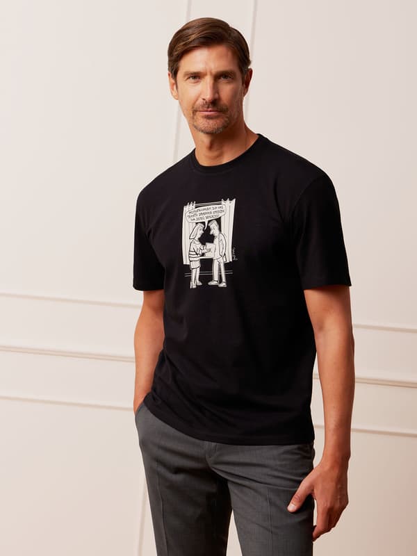 SORT MÆLK T-SHIRT L