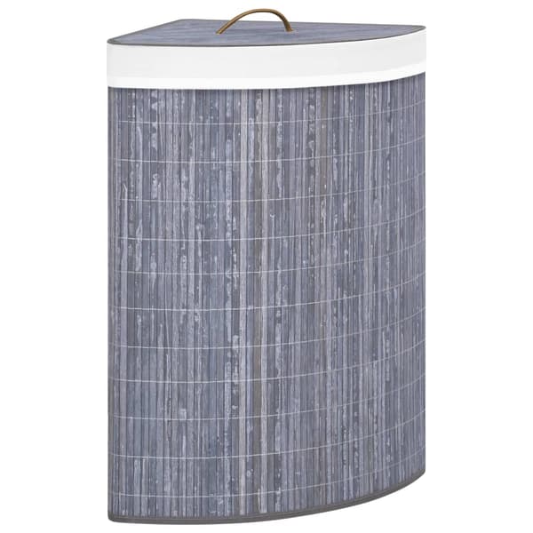 vidaXL Bambuinen kulmapyykkikori harmaa 60 l
