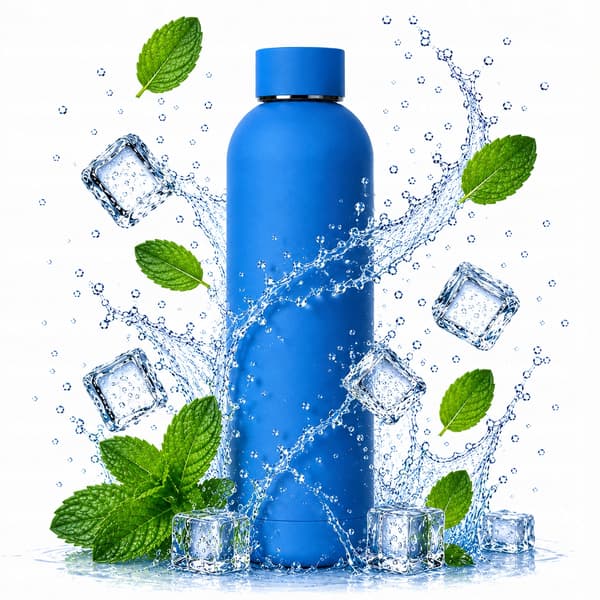 500 ml ståltermoflaske til varme og kolde drikke, blå