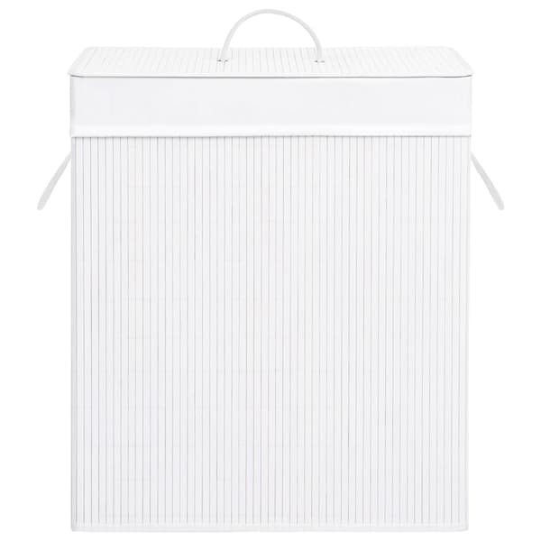 vidaXL Tvättkorg i bambu vit 83 l