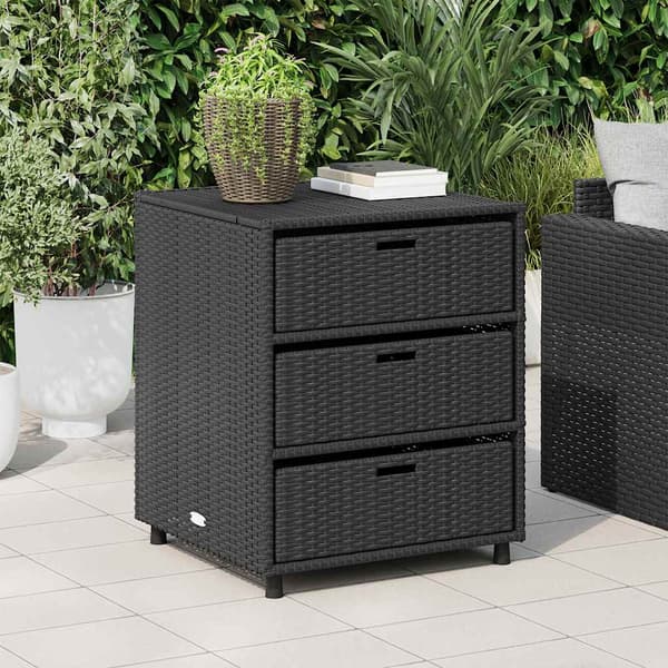 vidaXL haveskab, sort, 55x59x69 cm, polyrattan