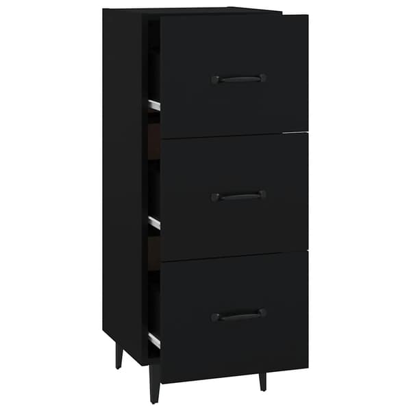 vidaXL skab, sort, 34,5x34x90 cm, træbaseret materiale