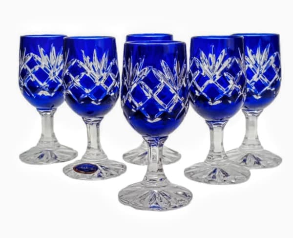Koboltkrystal vodkaglas 25ml Ananas