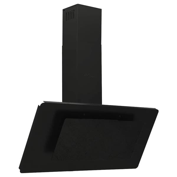 vidaXL emhætte 90 cm rustfrit stål og hærdet glas sort