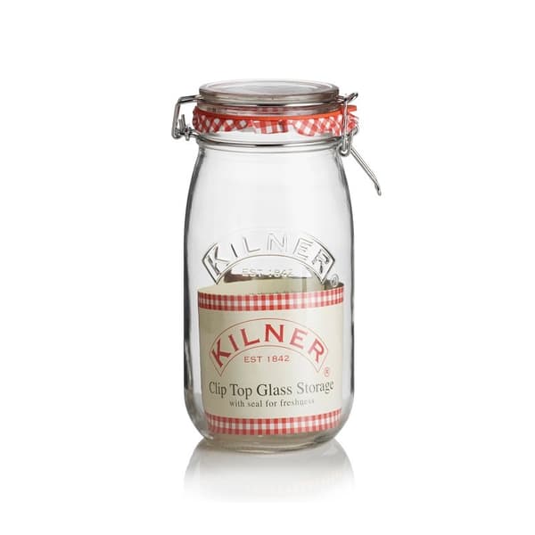 1,5 l rund burk med klipplock / Kilner