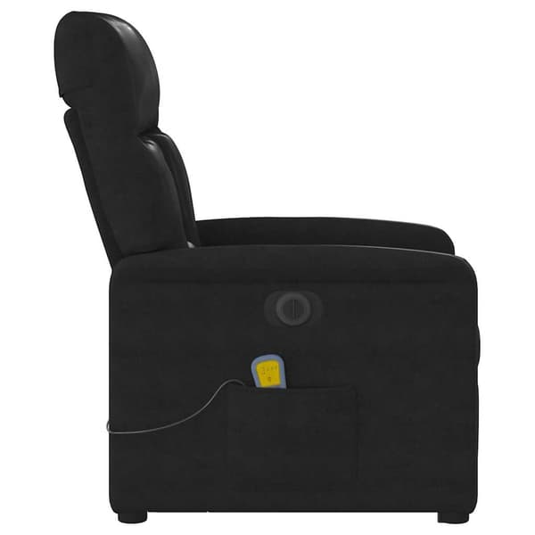 vidaXL massagestol med løftefunktion, sort, mikrofiber