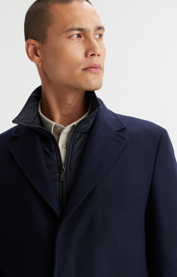 Slim fit-kappa med återvunnen ull 52
