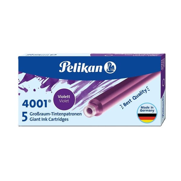 Pitkät mustepatruunat 5 kpl violetit