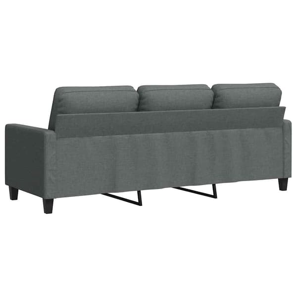 vidaXL 3-sitssoffa, mörkgrå, 180 cm, klädd i tyg