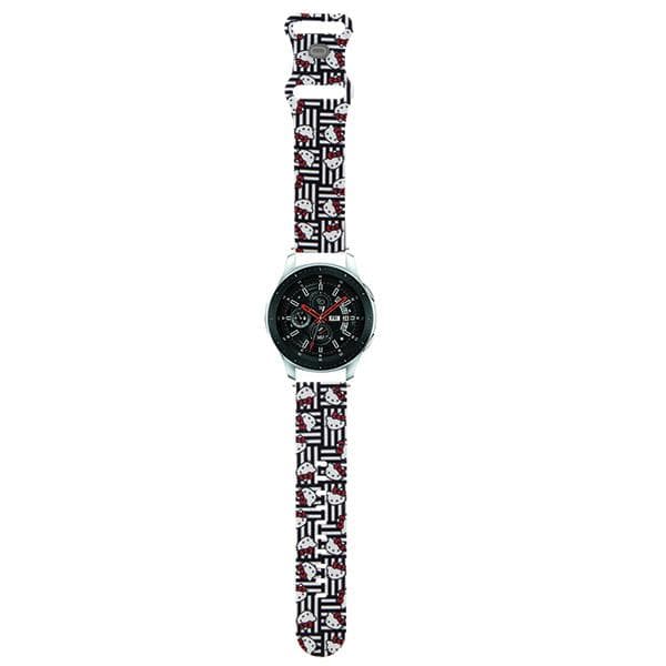 Hello Kitty silikonipäät ja raidat yleisranneke 22 mm, musta
