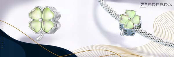 Berlocker klöver opal silver S925 pärlor grön klöverpärla