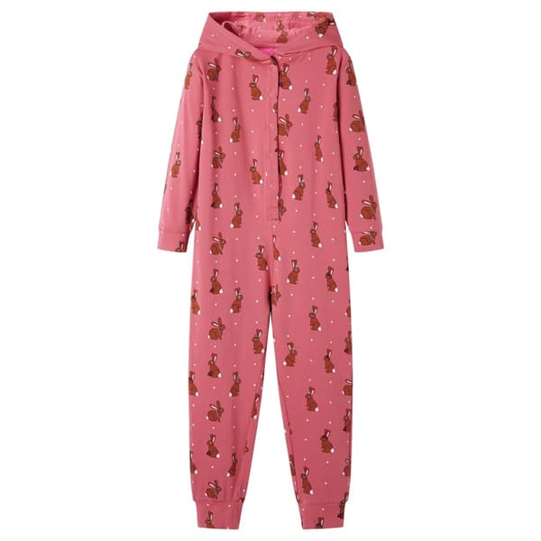 Barnoverall med huva, dammrosa, 104