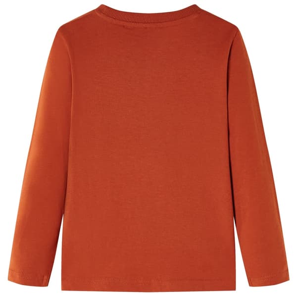 Børne langærmet T-shirt, rustrød, 128