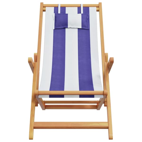 vidaXL foldbare strandstole, sæt med 2, blå og hvid