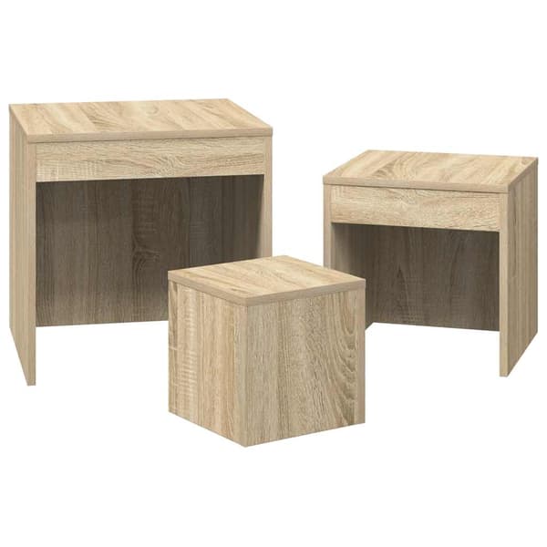 vidaXL 3-pack slitsbord, Sonoma ek
