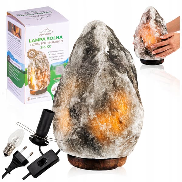 Saltlampa 2-3 kg grå - luftjonisator