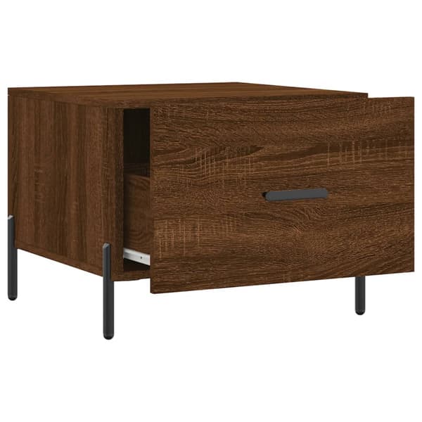 vidaXL sofabord brunt egetræ 50x50x40 cm