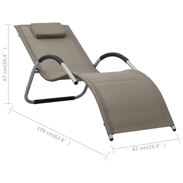 vidaXL Solstol, Textilene, Taupe och Grå