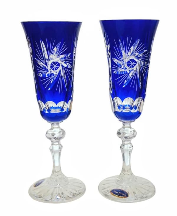 Koboltkrystal champagneglas 150 ml Olive Grinder