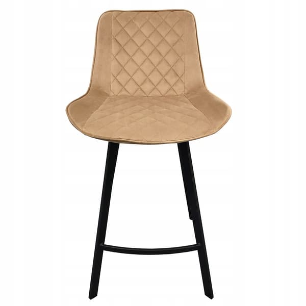 CAPPUCCINO høj barstol, fløjl, LEROS, beige