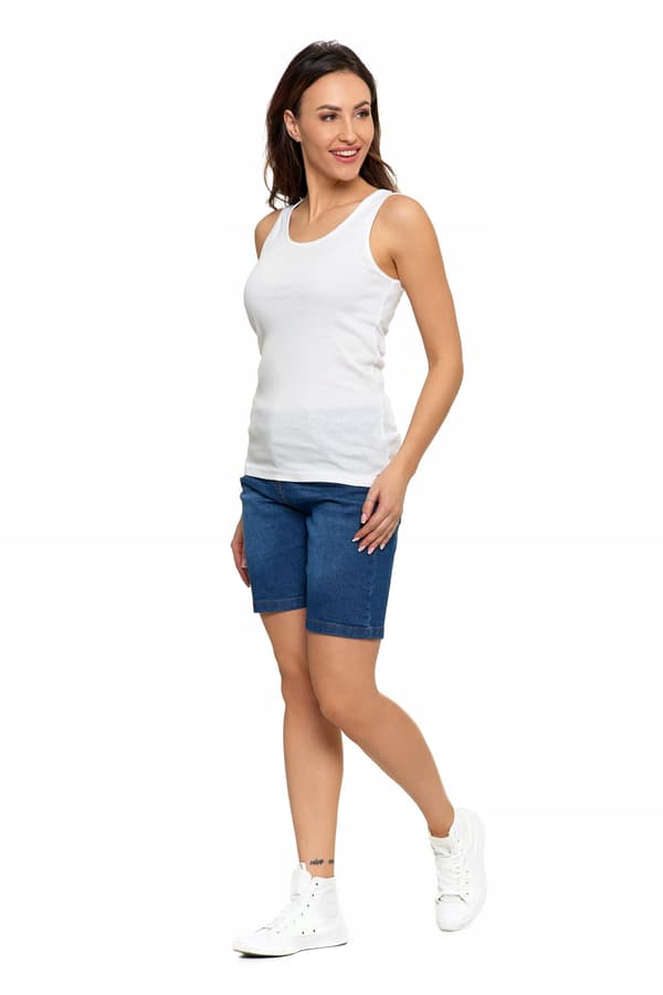 Dame bomulds tanktop med stropper Classic MORAJ L hvid