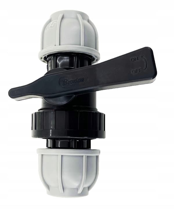 Skruet kugleventil PE 40/40mm drypsystem