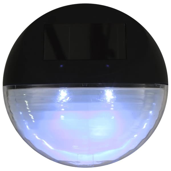 vidaXL LED solcellevæglamper udendørs 12 stk. runde sorte