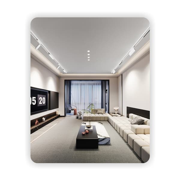 Vit LED-strålkastare 20W 3CCT Typ B2F för SMART TRACK magnetiska skenor 48VDC