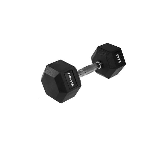 Gummibelagd hantel 14 kg HEX PRO HMS