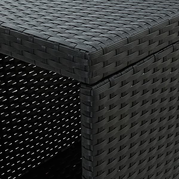 vidaXL 3-delt barsæt med hynder, sort polyrattan