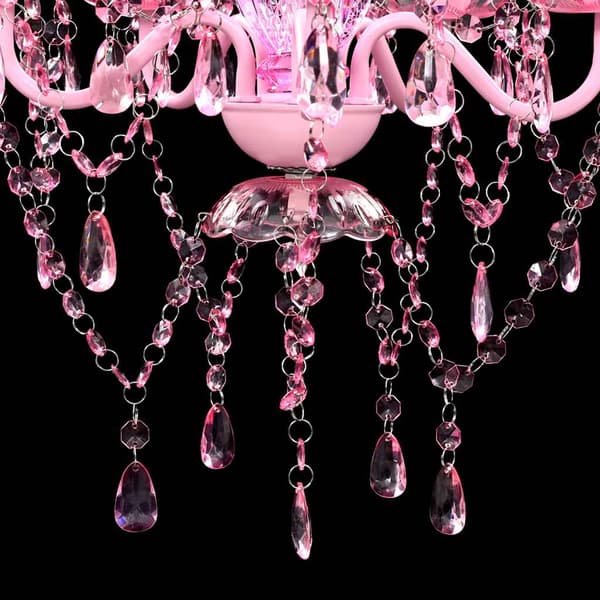 Ljuskrona, 5 glödlampor, Rosa
