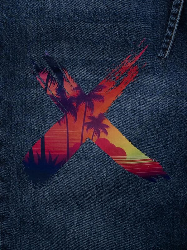 Point X Vice Mönstrade Baggy Jeans M