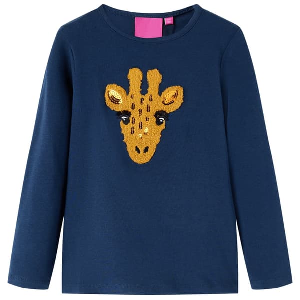 Børne langærmet T-shirt, marineblå, 116