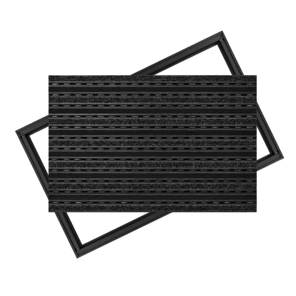 POLENTEX PREMIUM SVART DÖRRMATTA Combi Junior 12 GUMMIGREP 80x50 RAM