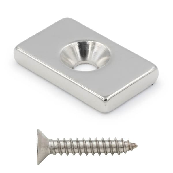 Hunter neodymmagneter rektangulær med skruehul 20x12x3mm