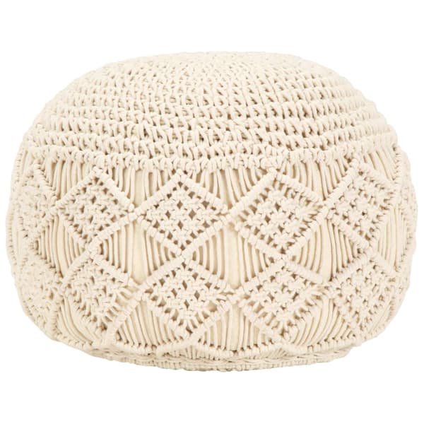 vidaXL håndlavet makrame puf, 45 x 30 cm, bomuld