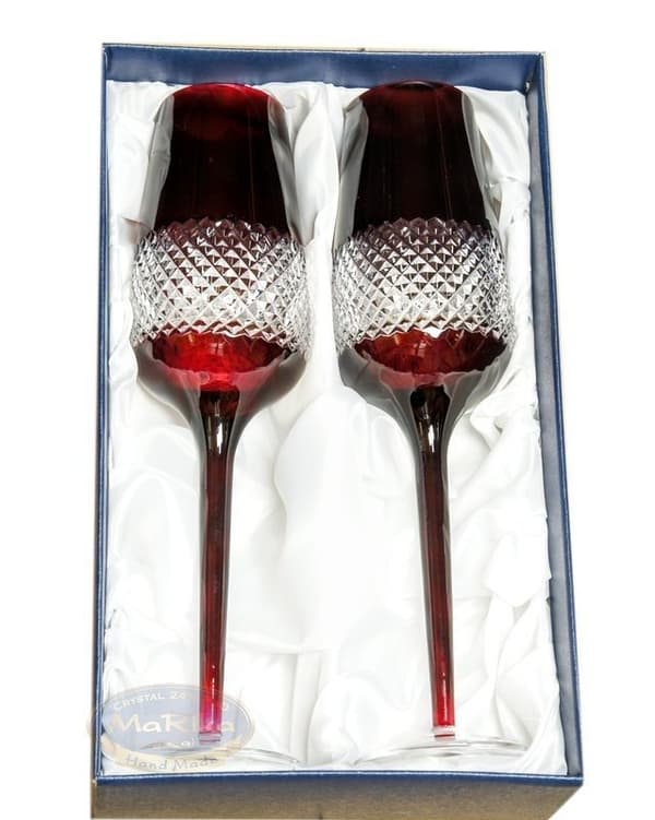 MaRika krystal Rubin krystal champagneglas 2 stk.