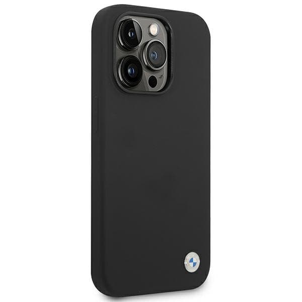 BMW Silikone Metal Logo Cover til iPhone 14 Pro Max, Sort